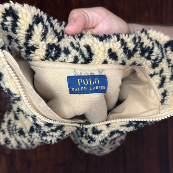 Polo By Ralph Lauren Cheetah Print Sherpa Fleece 1/2 Zip - Girls Size 7 - EUC - Picture 4 of 5
